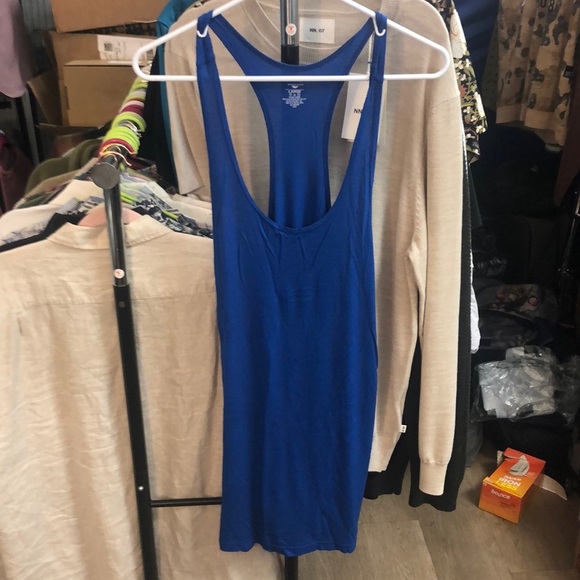 Vibrant Blue Stringer Tank Top with Y back - Picture 1 of 3